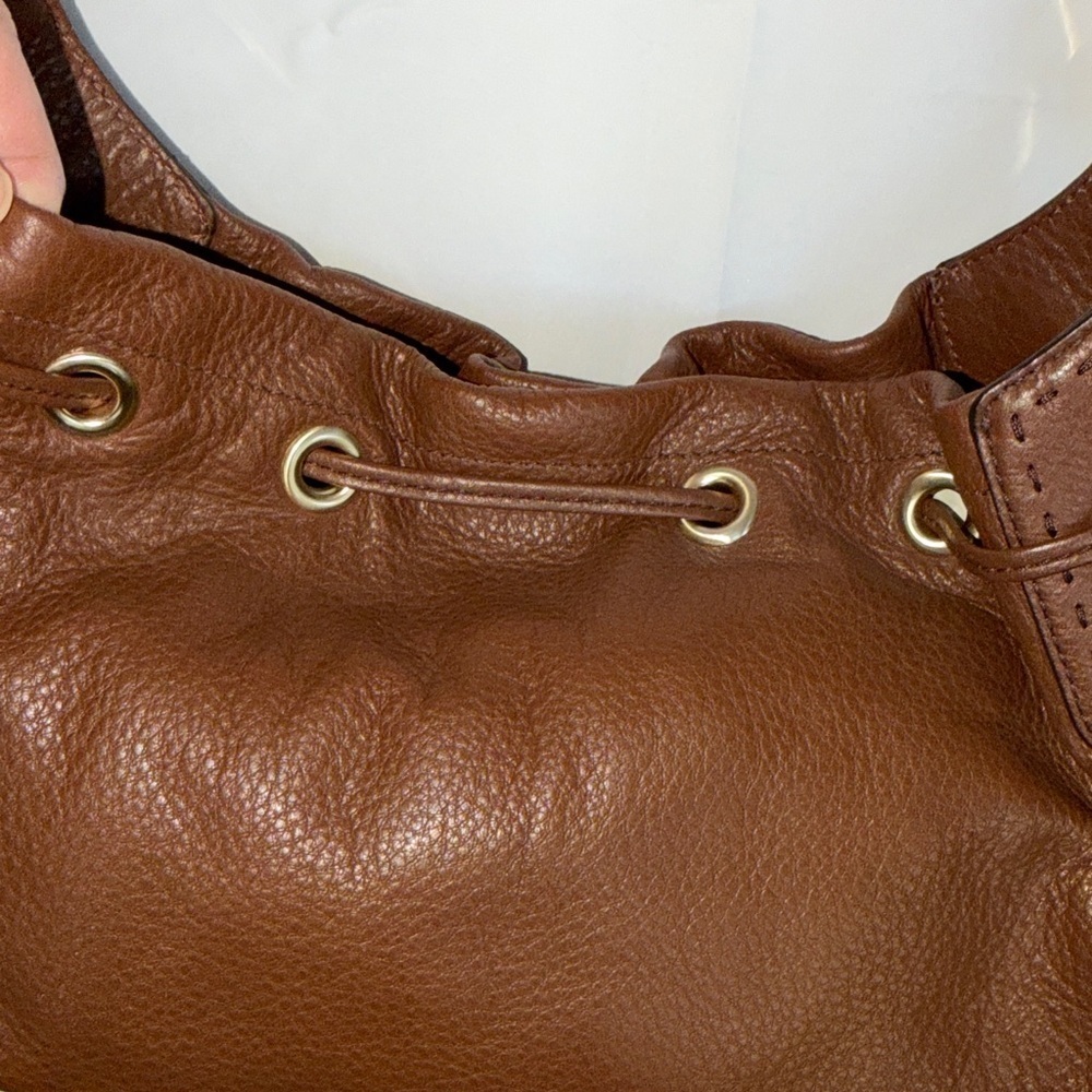 Cole Haan Rich Brown Leather Hobo Bag - Picture 7 of 12